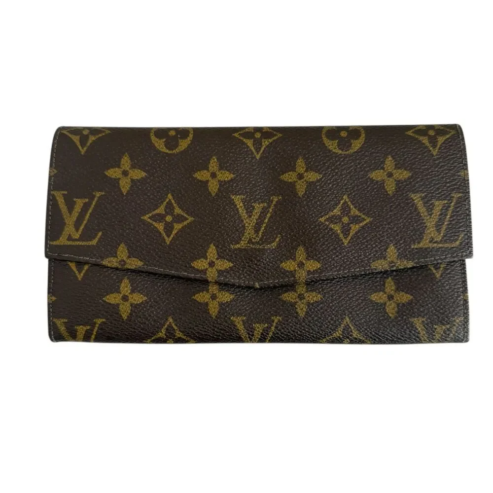Louis Vuitton monogram long wallet with flap authentic with COA